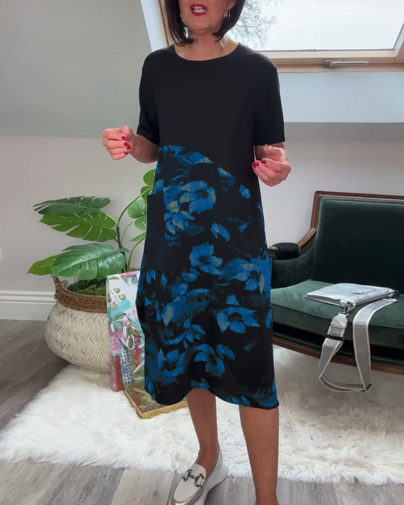 Norena | Patchwork-Kleid mit Blumenprint