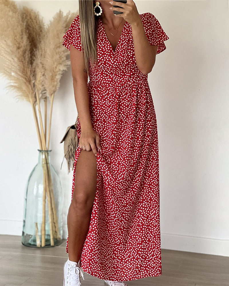 Everly | elegantes Maxikleid, schmeichelnder V-Ausschnitt.