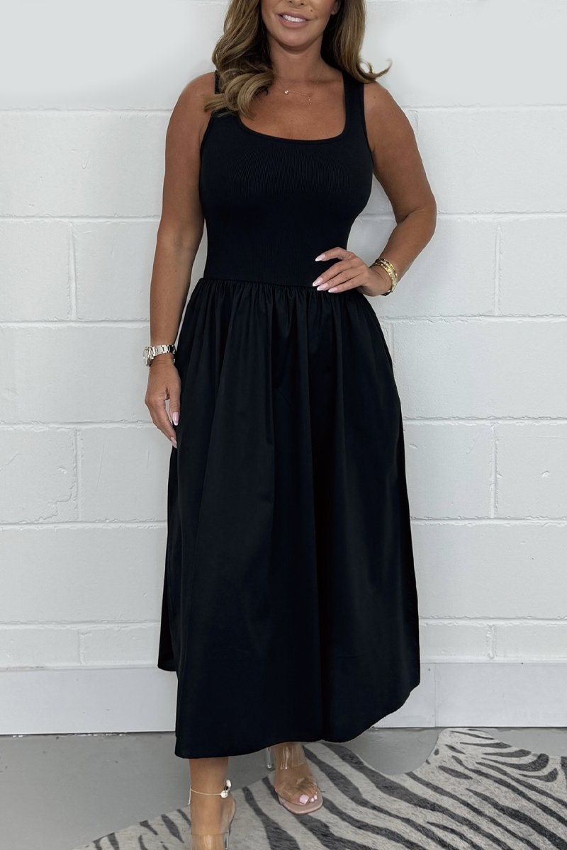 Itzel | Ärmelloses Midikleid mit Schlagseite