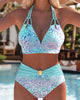 Abigail | stilvoller Neckholder-Bikini mit bedrucktem BH für Damen
