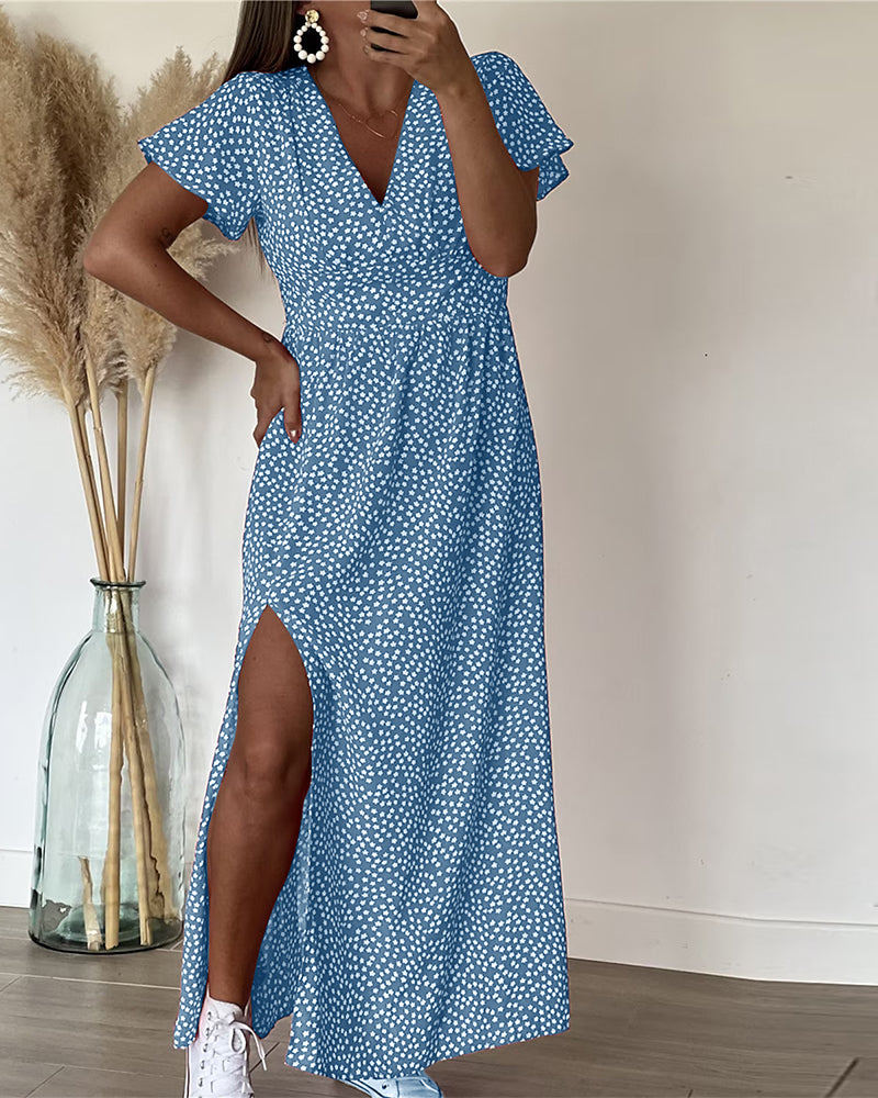 Everly | elegantes Maxikleid, schmeichelnder V-Ausschnitt.