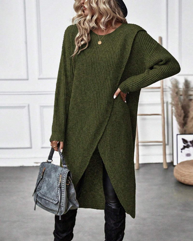Kiara™ | Langes, Schlichtes Strickkleid für Damen