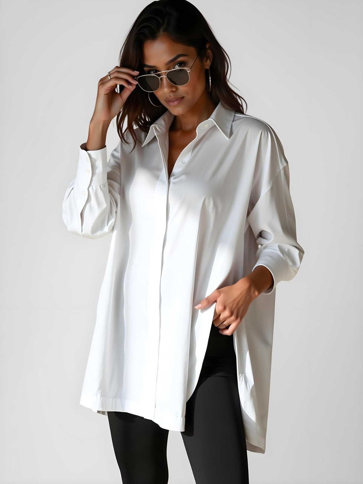 Lettie | modisches Oversize-Hemdkleid, bequeme Passform.