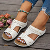 Russia | Orthopädische flache Ledersandalen mit goldenen Details