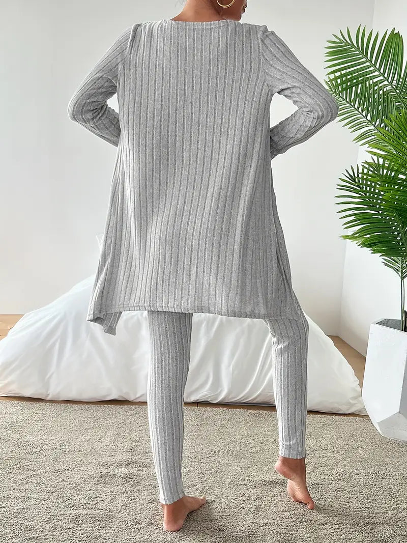 Chloe | Stilvolles 3-teiliges Set aus geripptem Strick