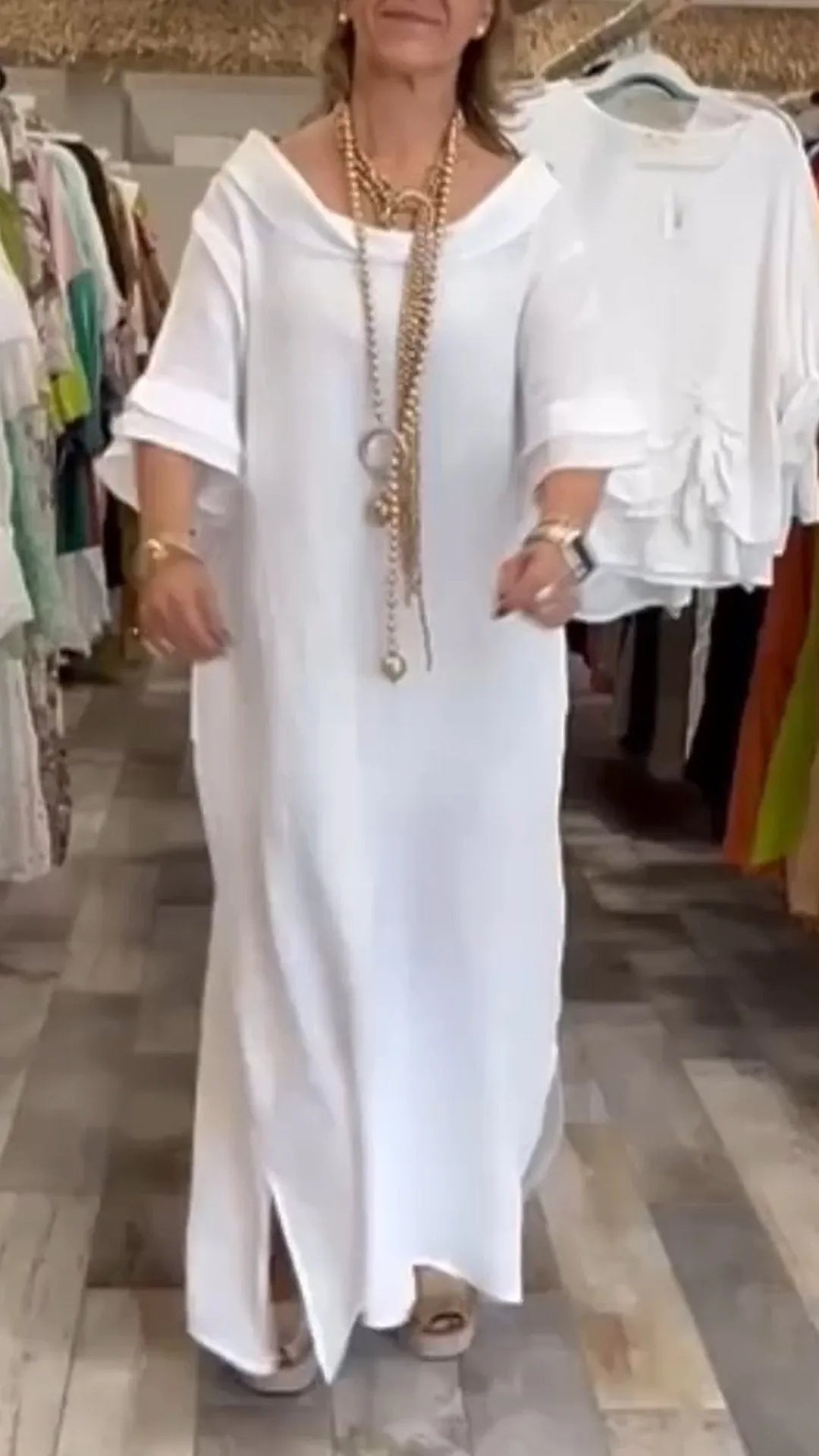 Hazel | stylisches Baumwollkleid für den Alltag in einfarbigem Design