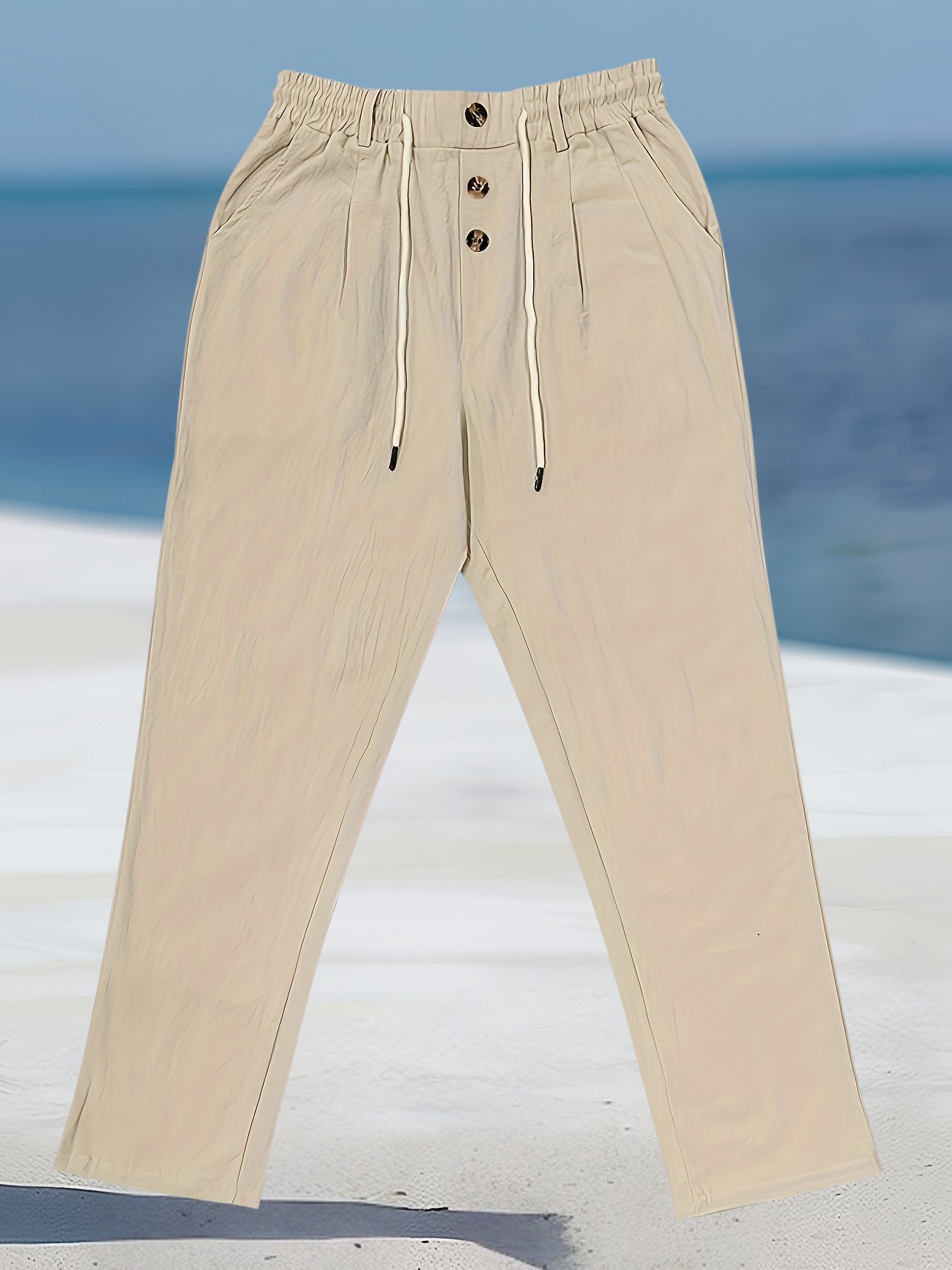 Renzo | Elastische Leinenhose im Casual-Stil