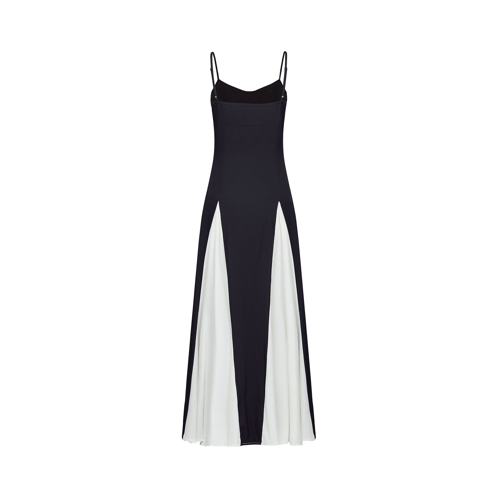 Roisin | Kontrastfarbenes plissiertes Maxikleid