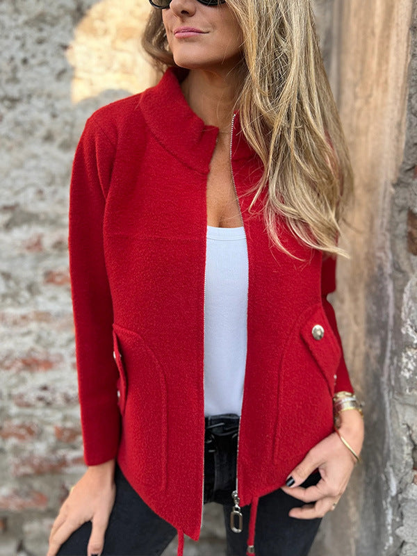 Ofelia | Fleecejacke mit strukturiertem Stehkragen