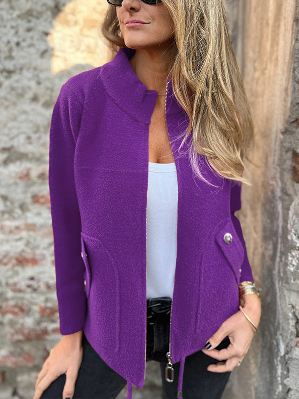 Ofelia | Fleecejacke mit strukturiertem Stehkragen