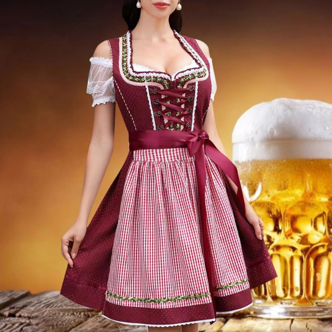 Elegantes Rotes Oktoberfest-Dirndl für Damen