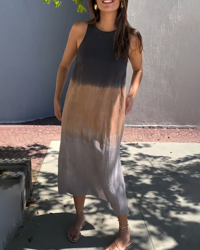 Tayla | Ombre ärmelloses Midikleid