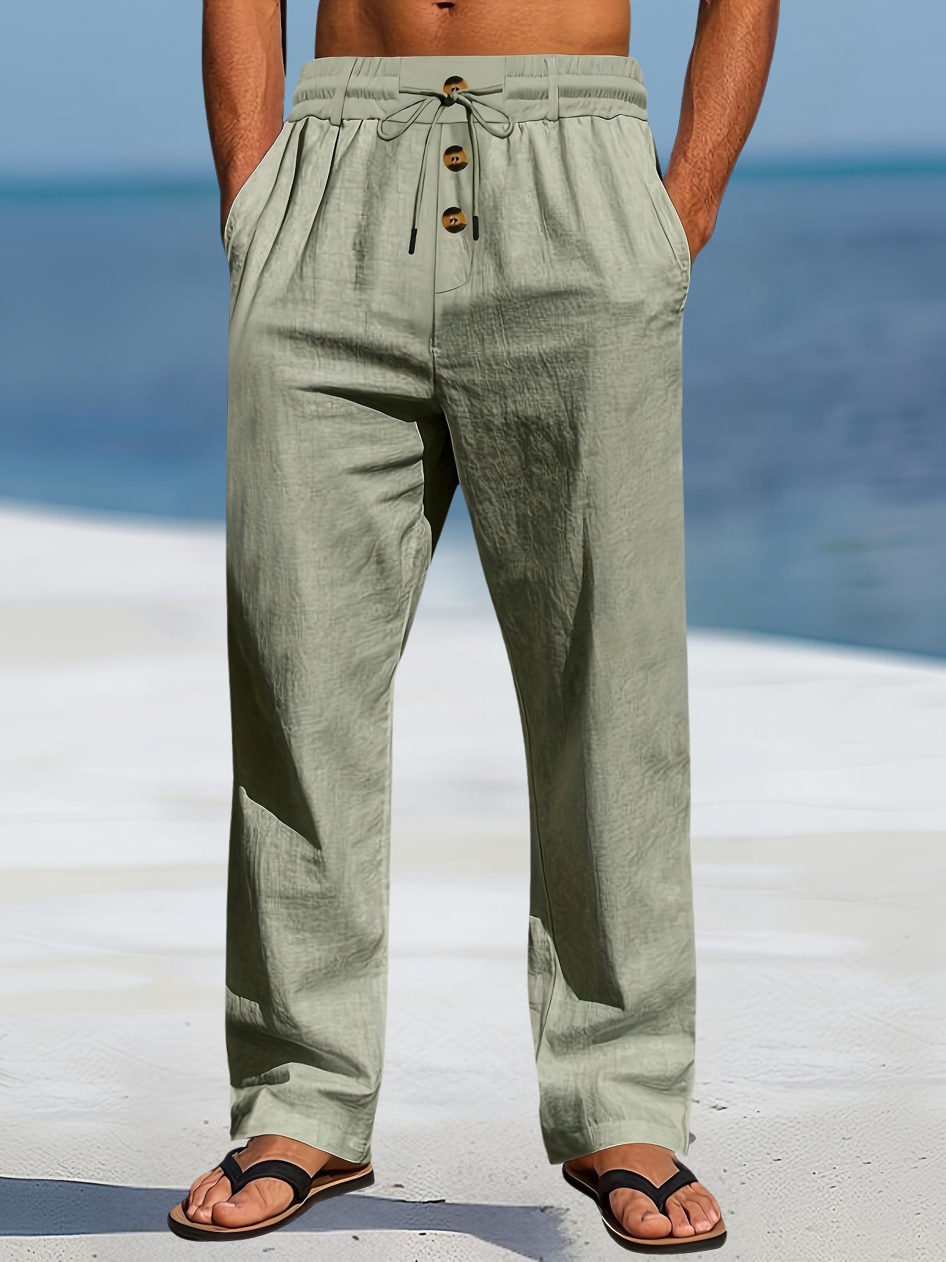 Renzo | Elastische Leinenhose im Casual-Stil