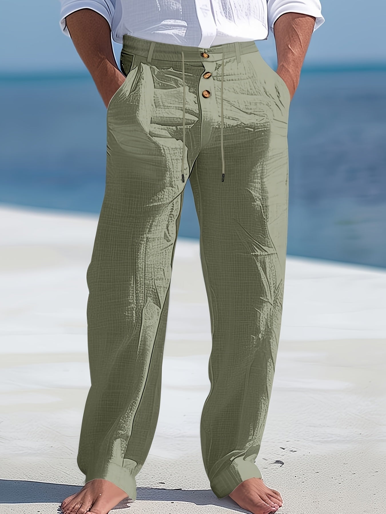 Renzo | Elastische Leinenhose im Casual-Stil