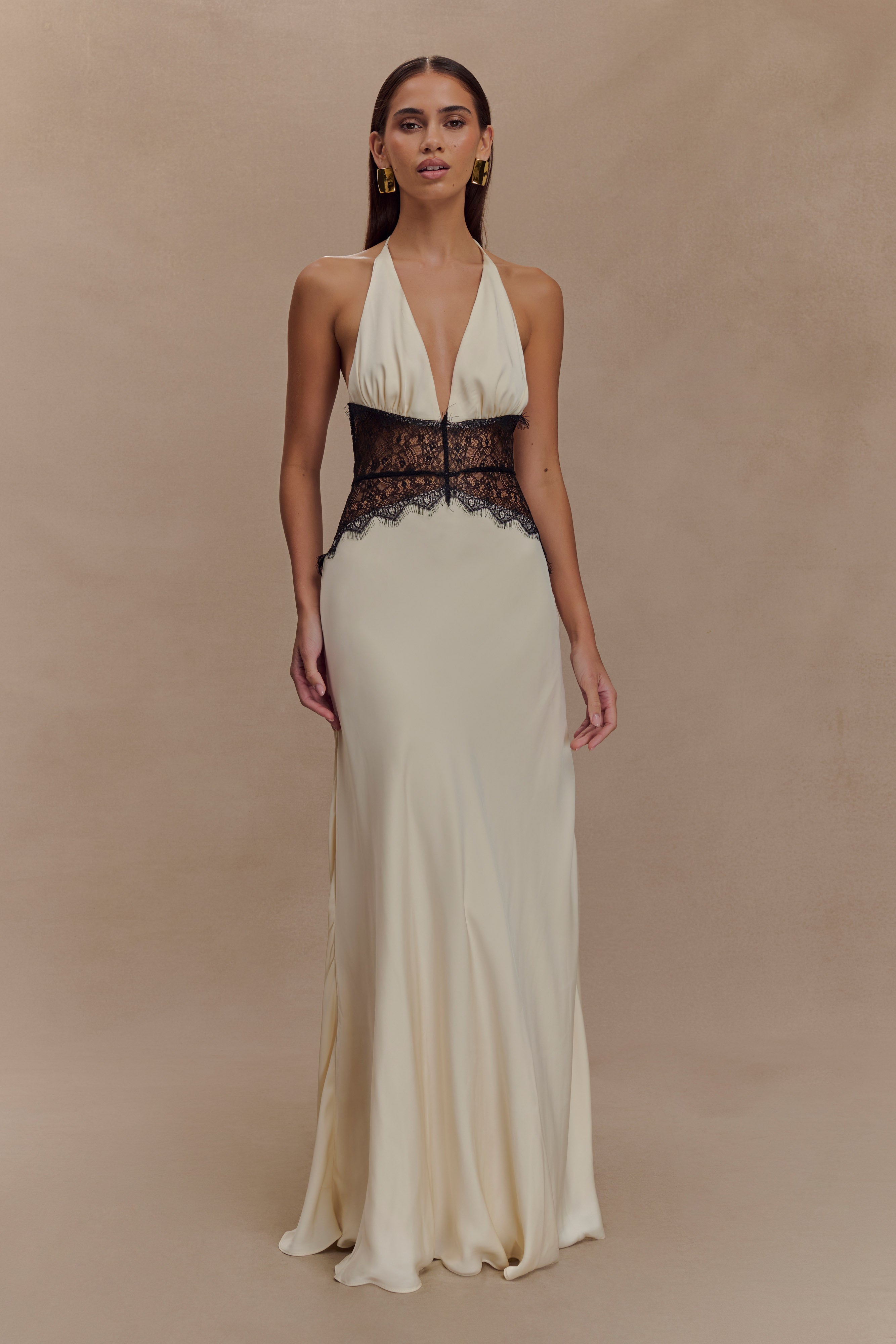 Agnes™ | Elegantes Maxikleid aus Satin und Spitze