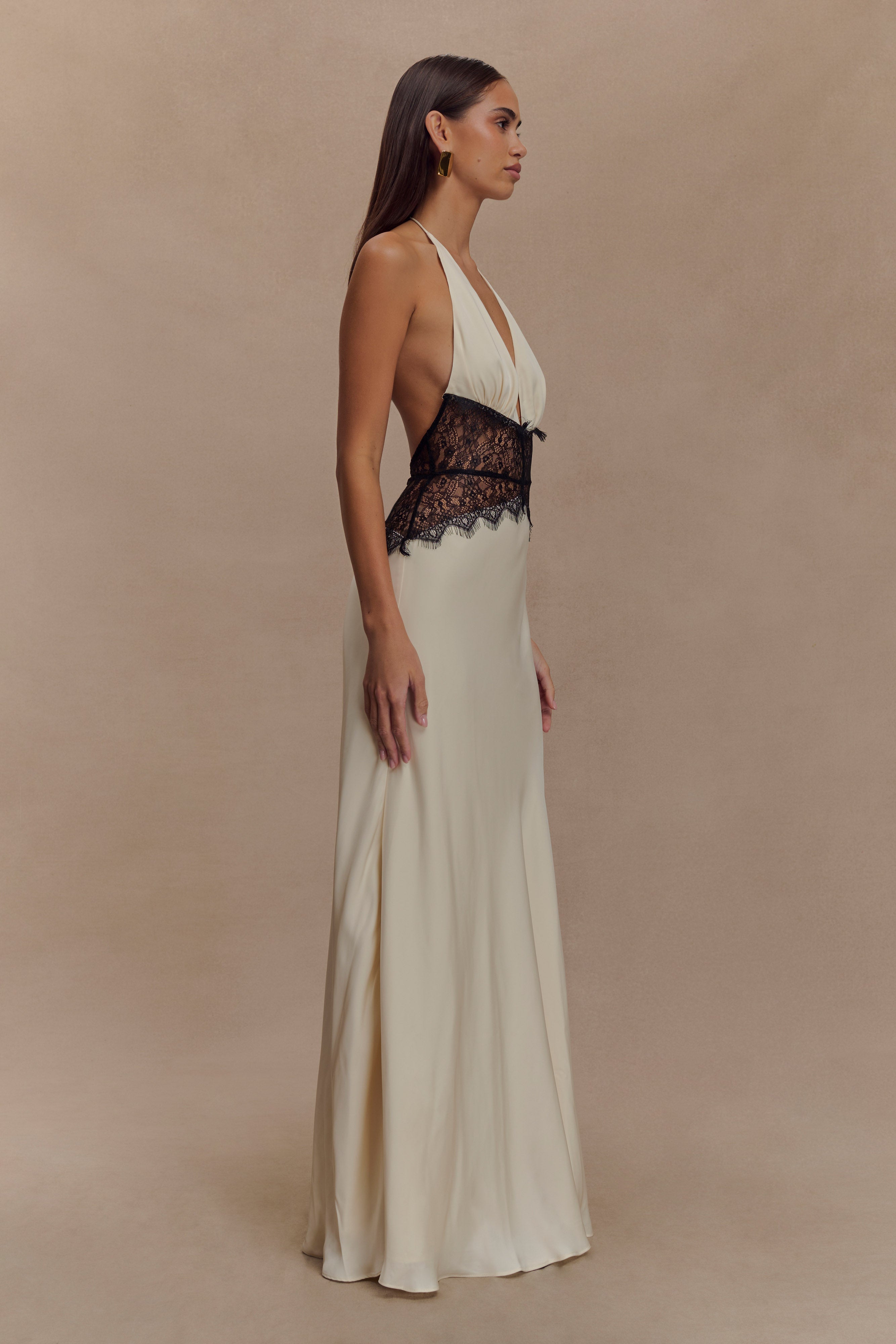 Agnes™ | Elegantes Maxikleid aus Satin und Spitze