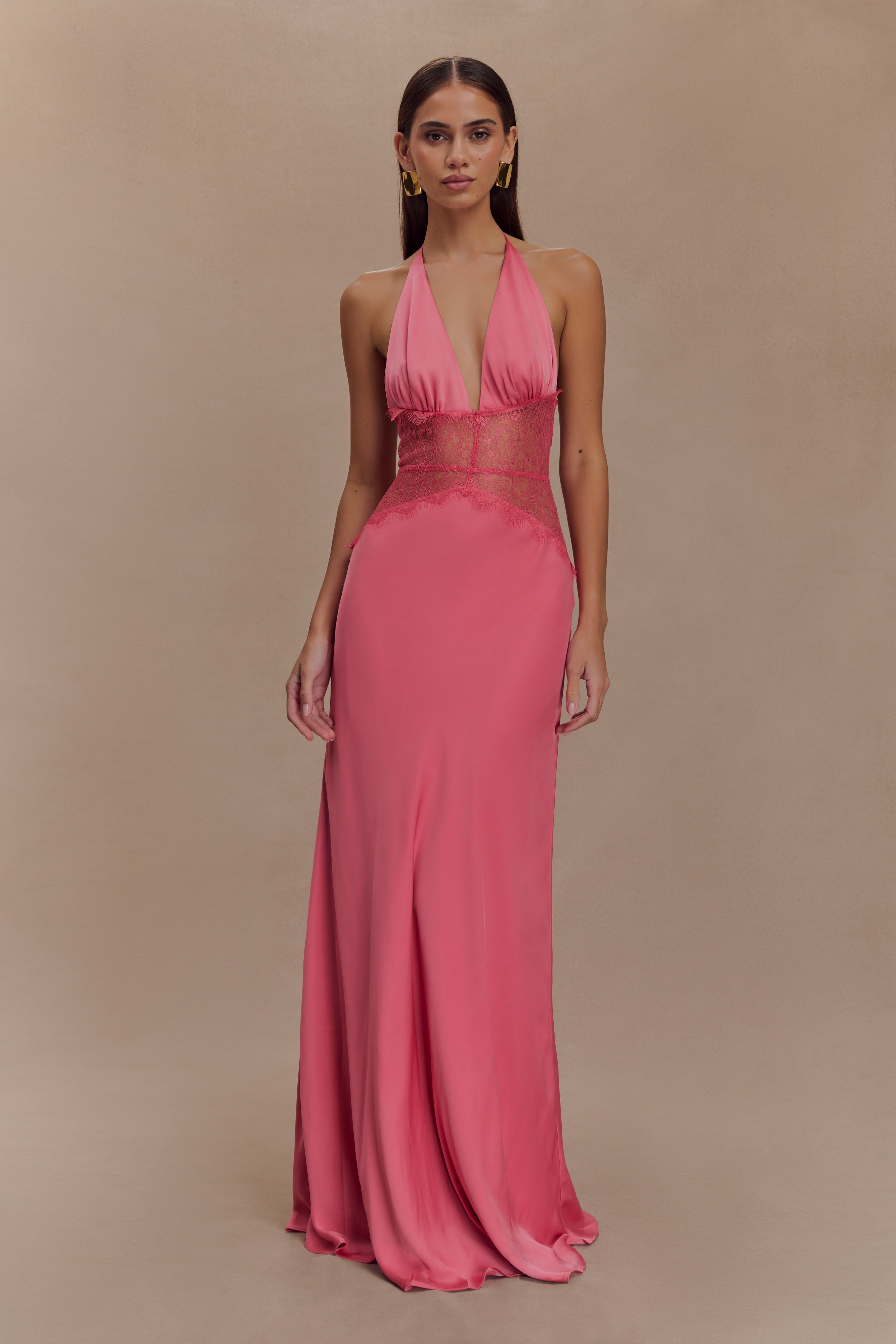 Agnes™ | Elegantes Maxikleid aus Satin und Spitze