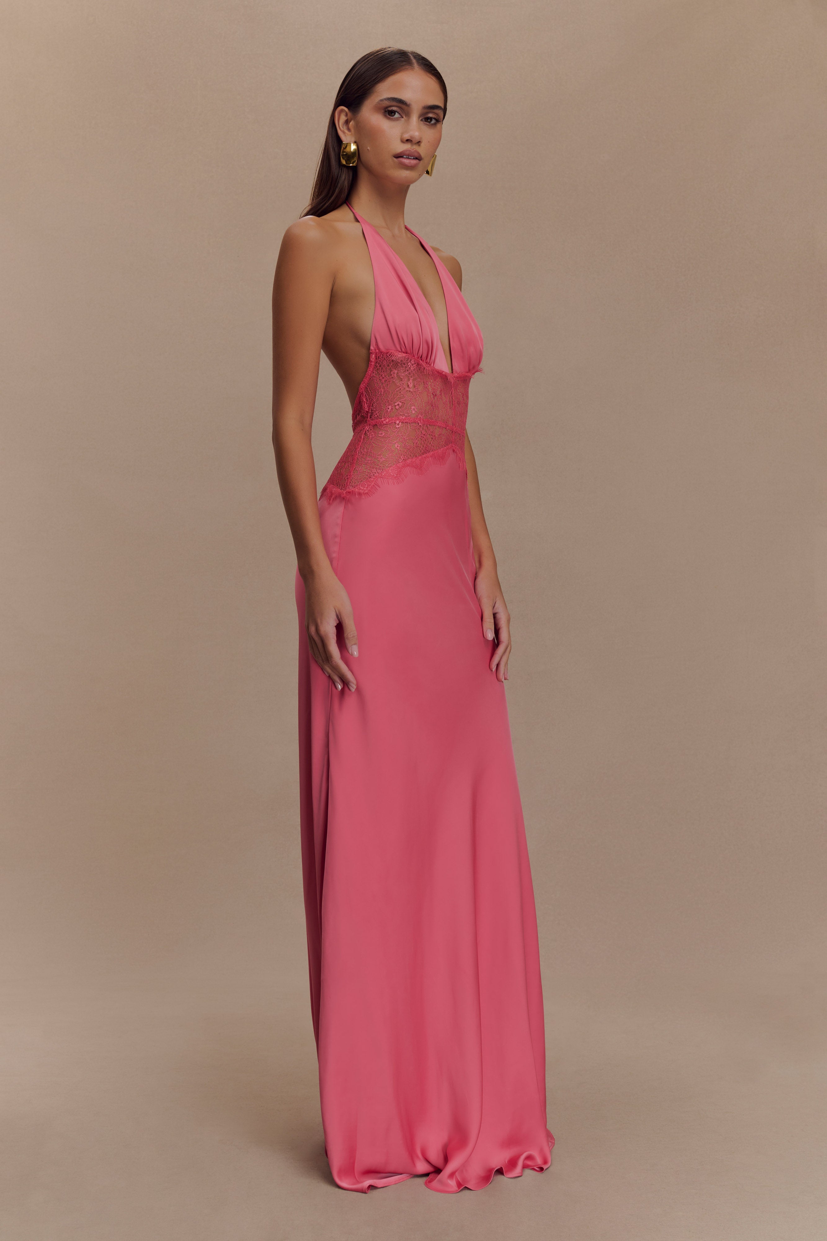 Agnes™ | Elegantes Maxikleid aus Satin und Spitze