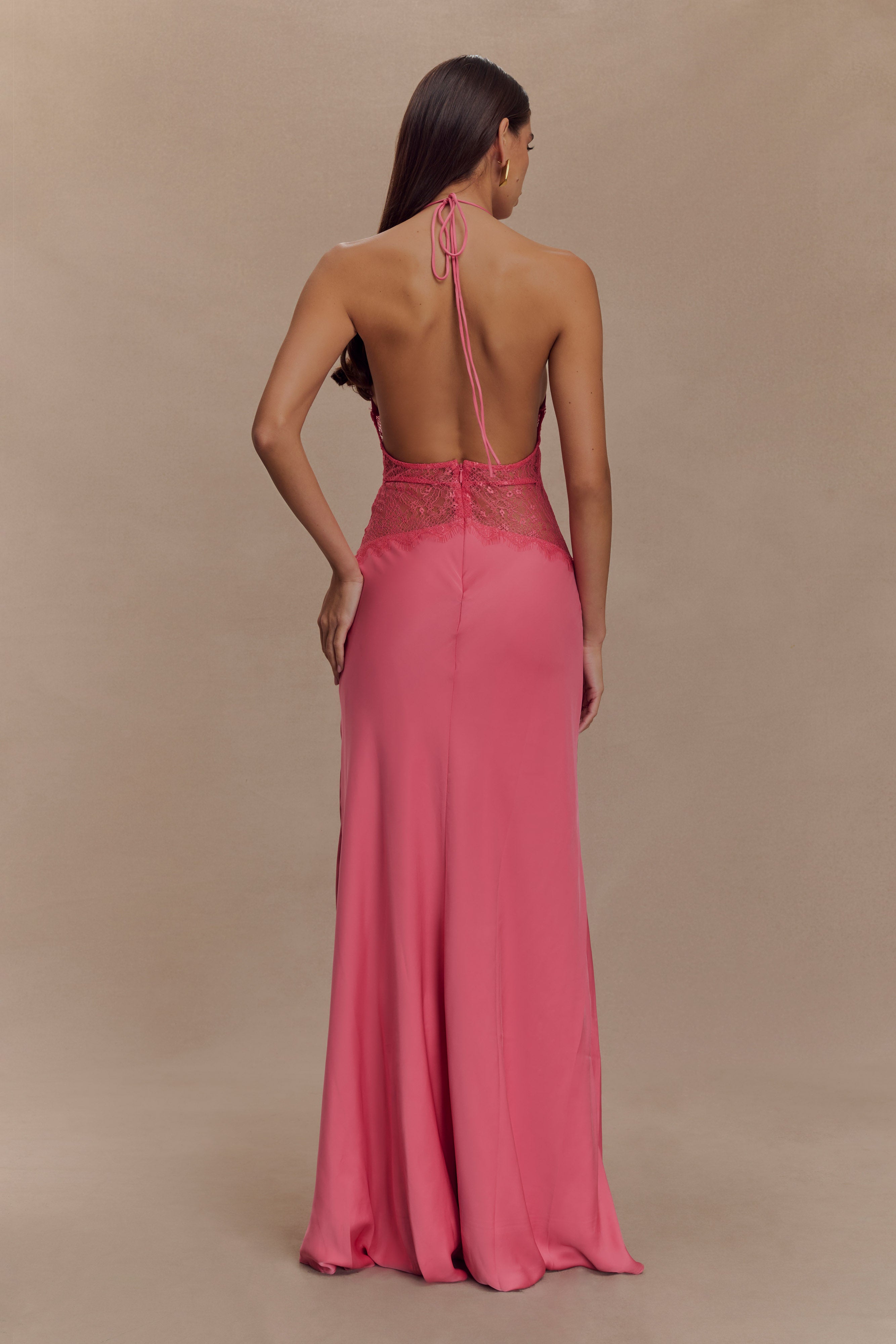 Agnes™ | Elegantes Maxikleid aus Satin und Spitze