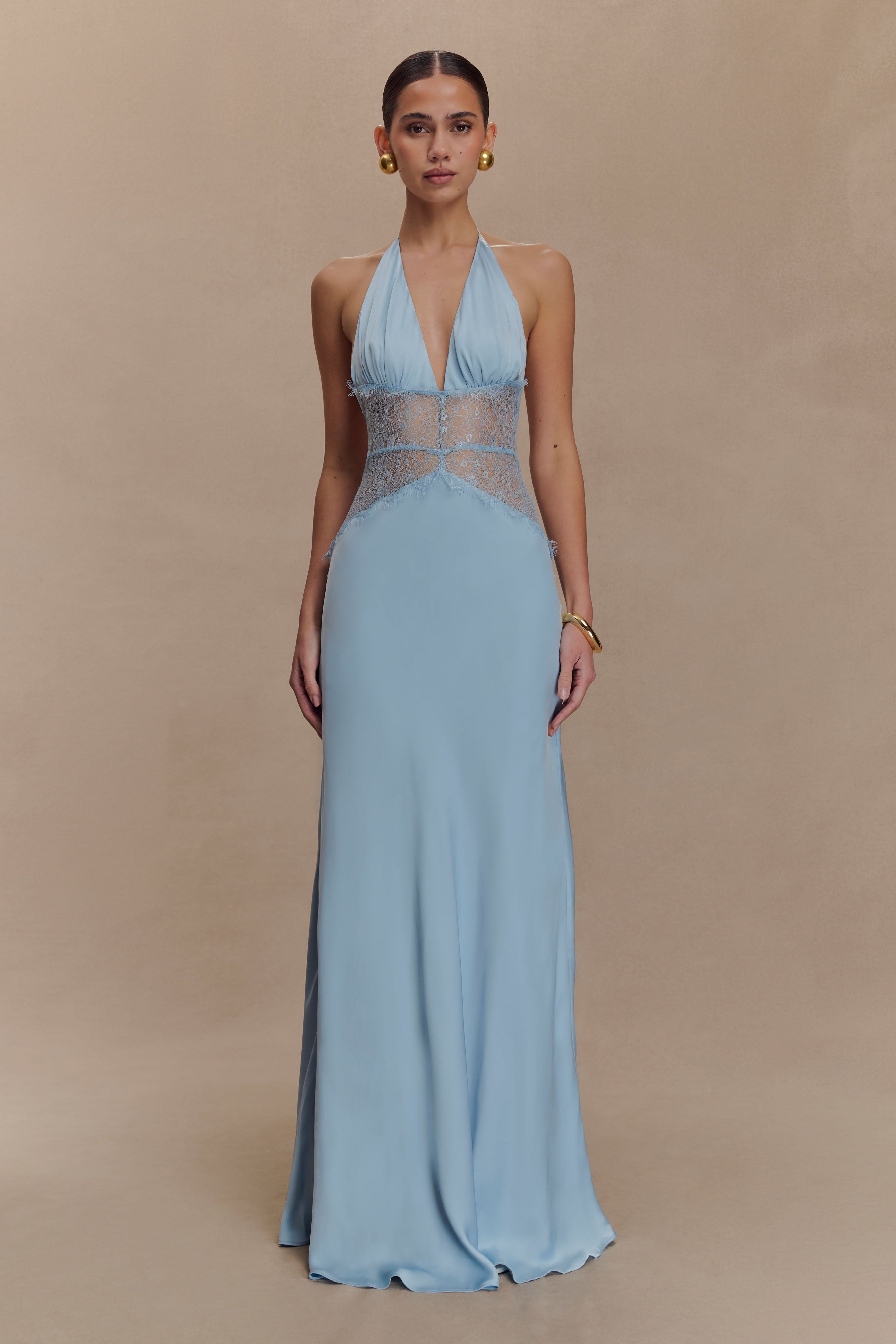 Agnes™ | Elegantes Maxikleid aus Satin und Spitze