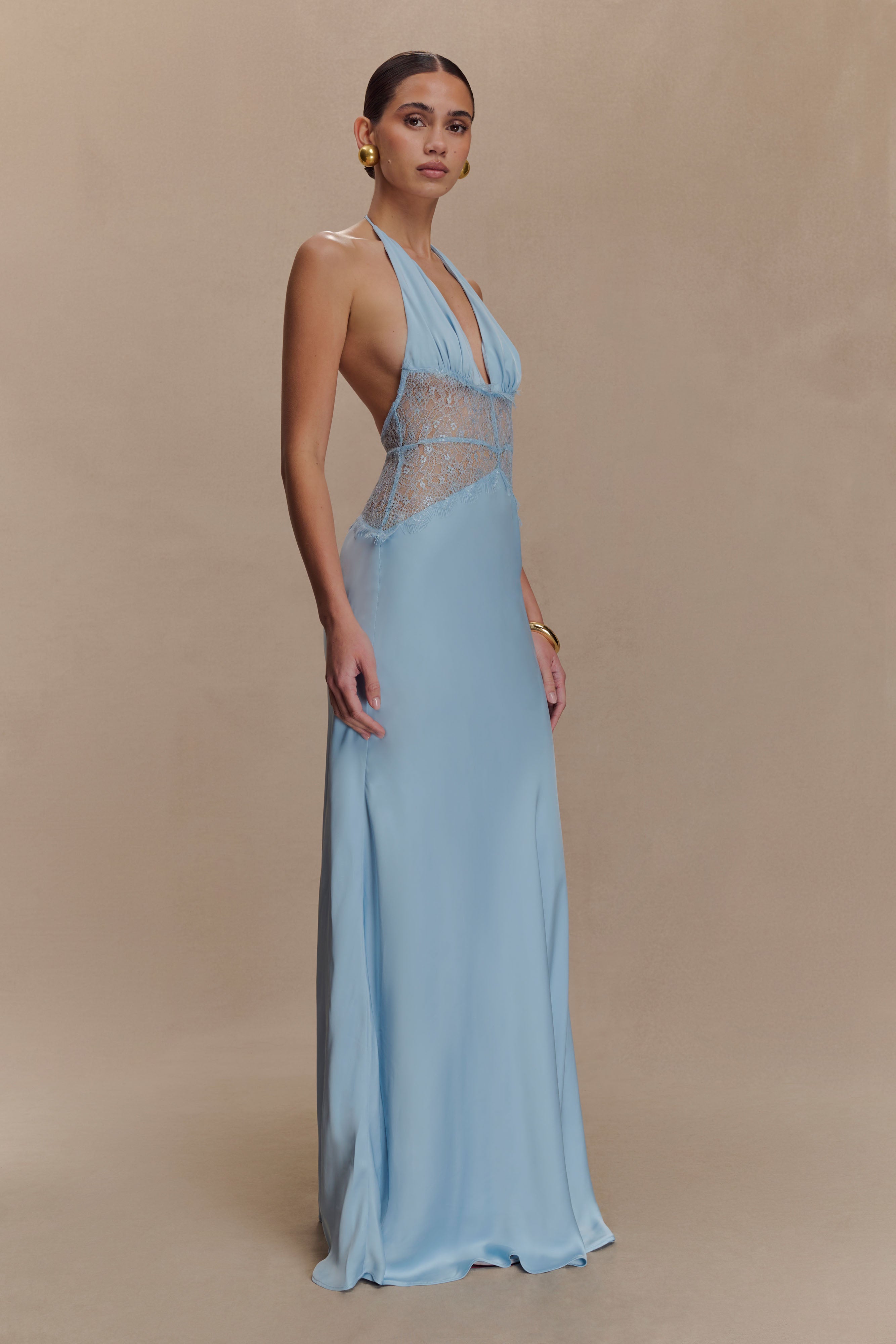 Agnes™ | Elegantes Maxikleid aus Satin und Spitze