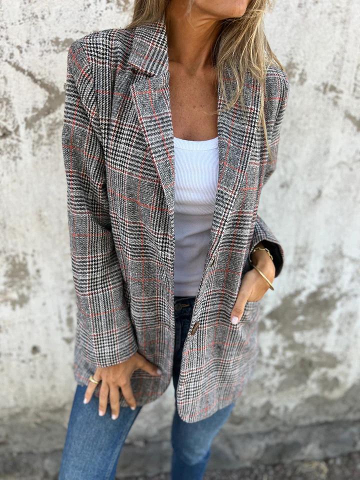 Rheina | Lässiger Karo-Blazer mit Revers