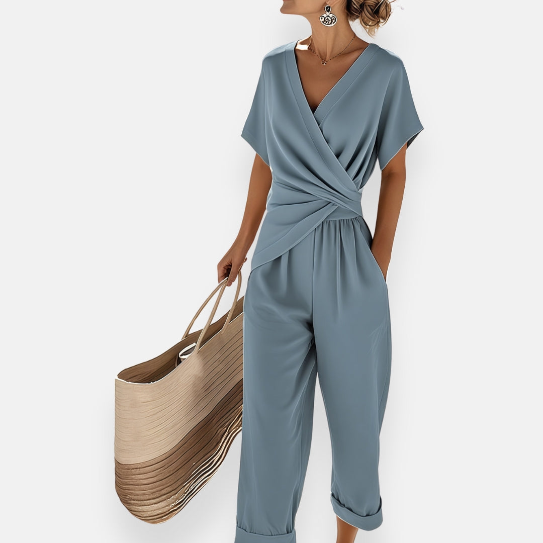 Aviani | Drapierte Jumpsuit mit Knoten