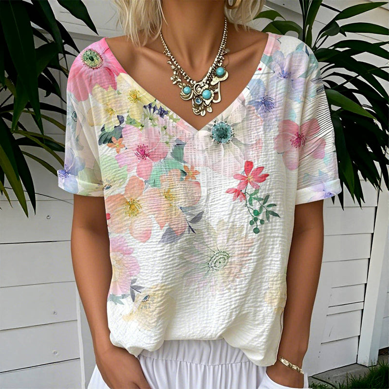 Nela | Lässiges T-Shirt mit Blumenprint