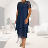 Sarah | elegantes A-Linien-Midikleid, mehrlagiges Mesh-Design.