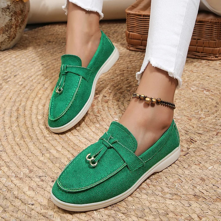Yany | Damen-Loafers aus Wildleder mit geknoteter Quaste