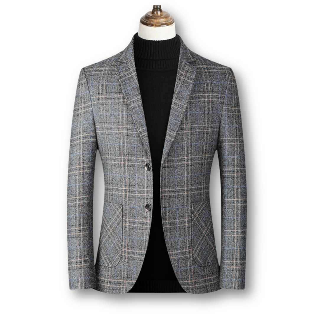 Domiko | Eleganter Tartan-Blazer