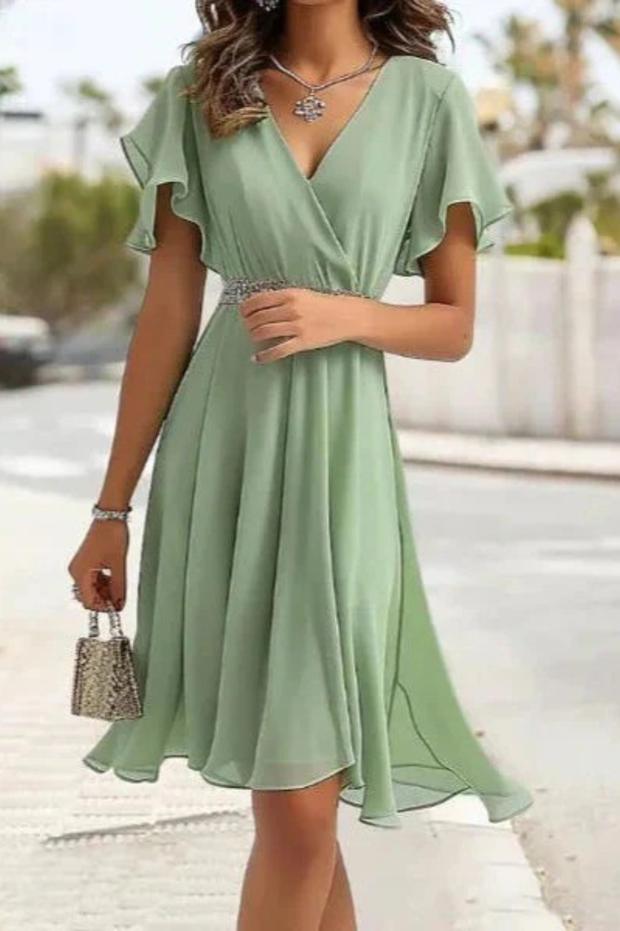 Judi | Kleid mit Rüschen und Herzausschnitt