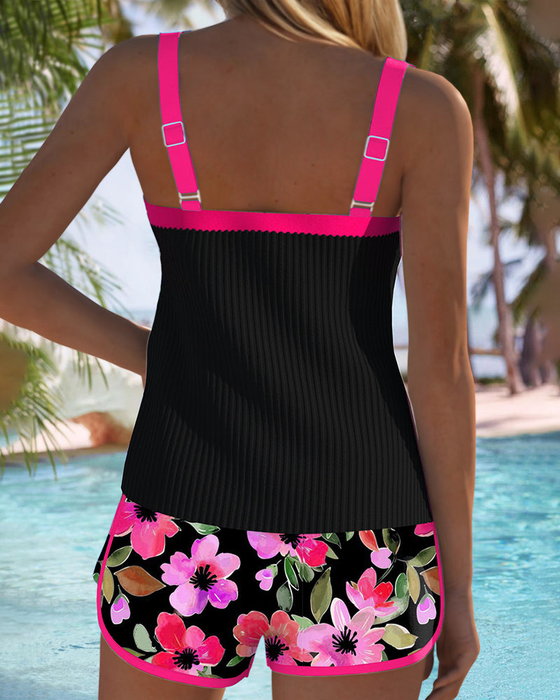 Laluna | Bequemer geblümter Tankini Combo