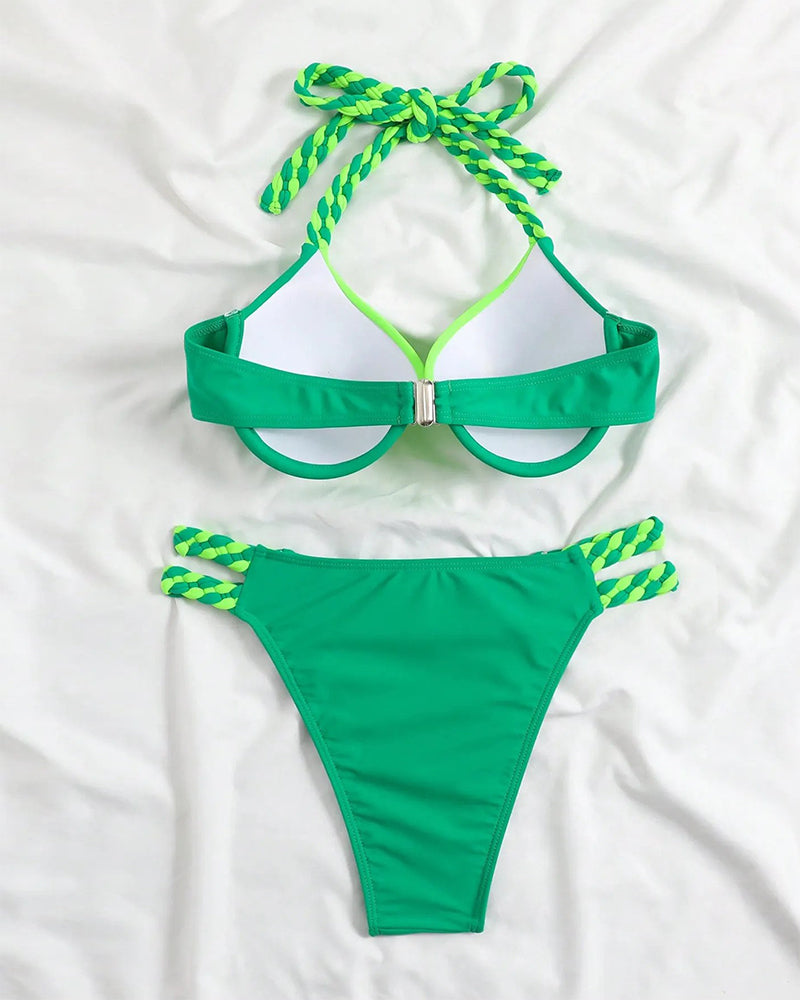 Levi | Colorblock-Halter-Bikini