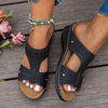 Russia | Orthopädische flache Ledersandalen mit goldenen Details