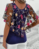 Adeline | elegante Bluse aus schwerem besticktem Netzgewebe