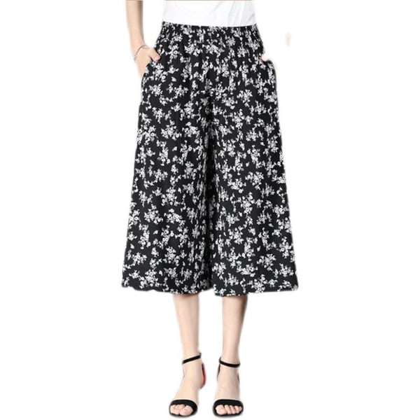 Jayne | Geblümte Culottes mit elastischer Taille