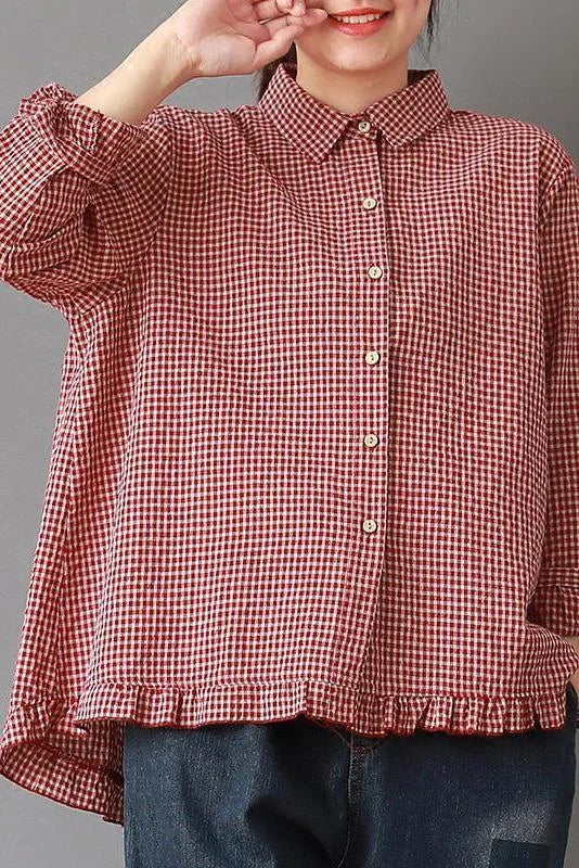 Lina | Kariertes Leinen-Baumwoll-Shirt