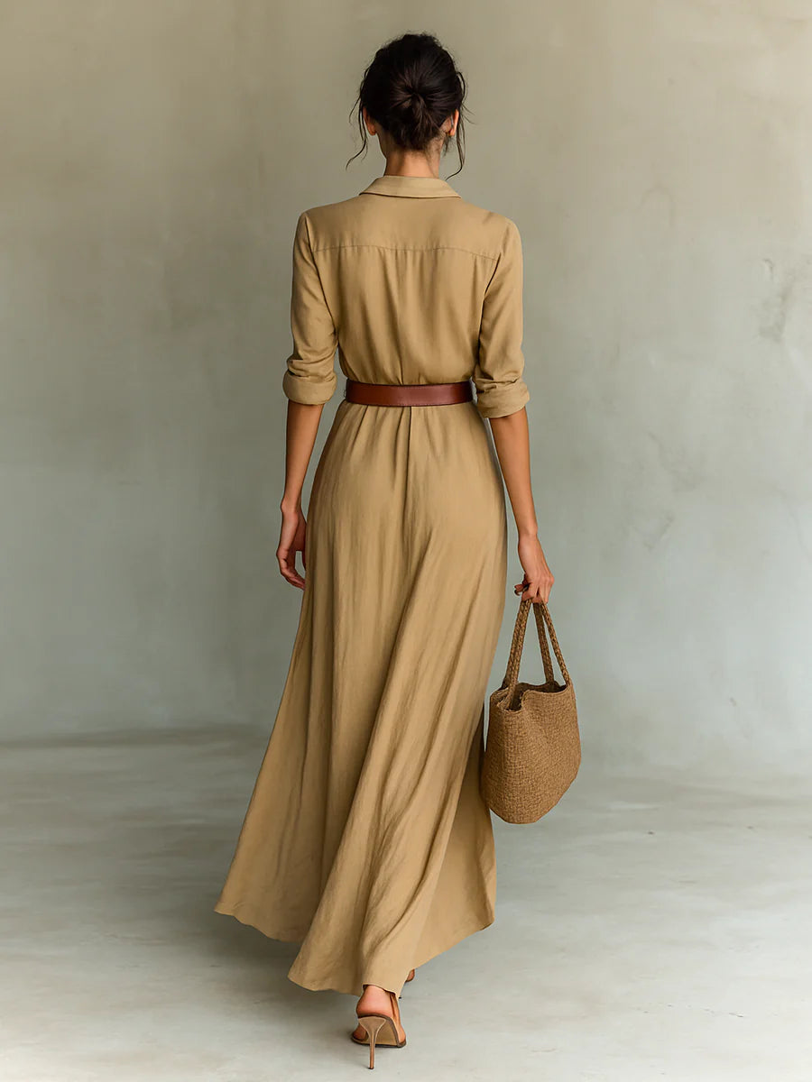 Delilah™ | Zeitloses Damen-Maxikleid mit stilvollem Gürtel