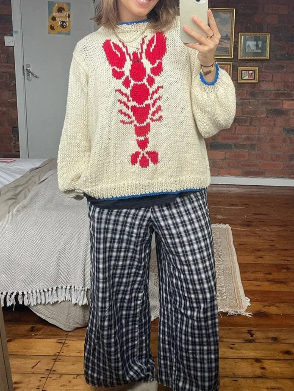 Zeni | Strickpullover mit Hummer-Motiv