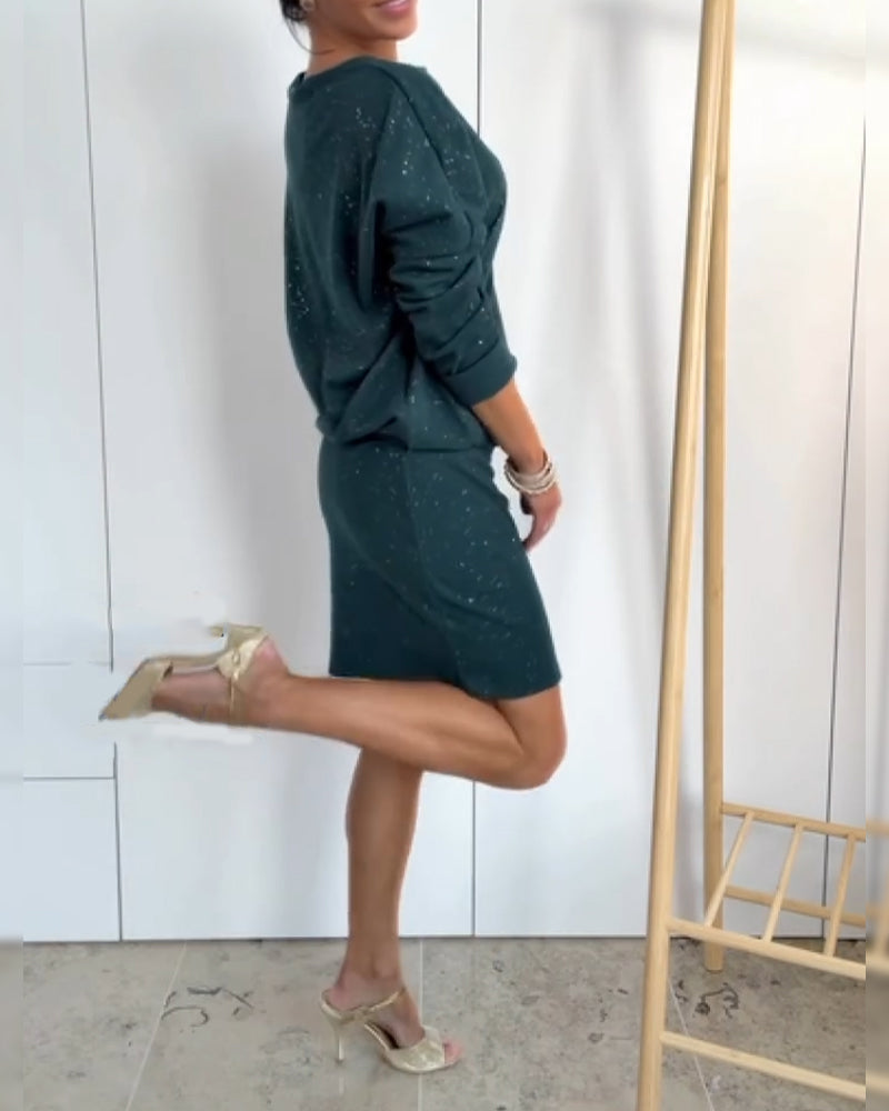 Fenila | Strahlendes Party-Strickkleid mit Feinem Glitzer