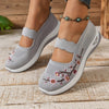 Saty | Blumenbestickte Mesh Slip-On Schuhe