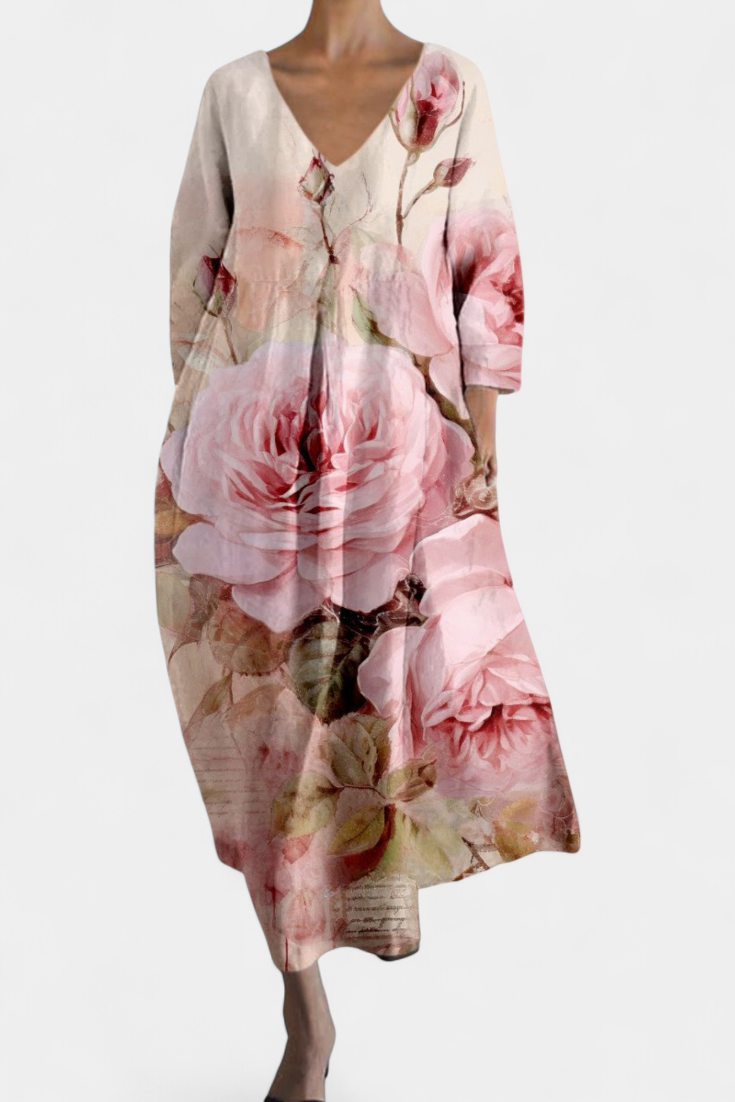 Mae | zeitloses Kleid mit elegantem V-Ausschnitt und bequemer Passform