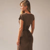 Averie™ | Leichtes Plisseekleid mit Kurzarm & Schnürung