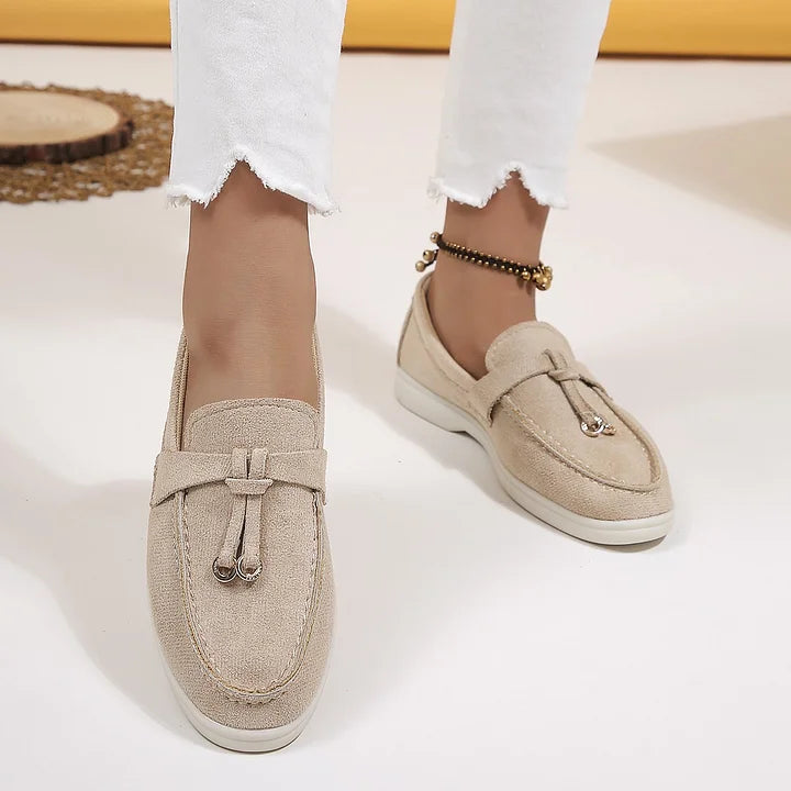 Yany | Damen-Loafers aus Wildleder mit geknoteter Quaste