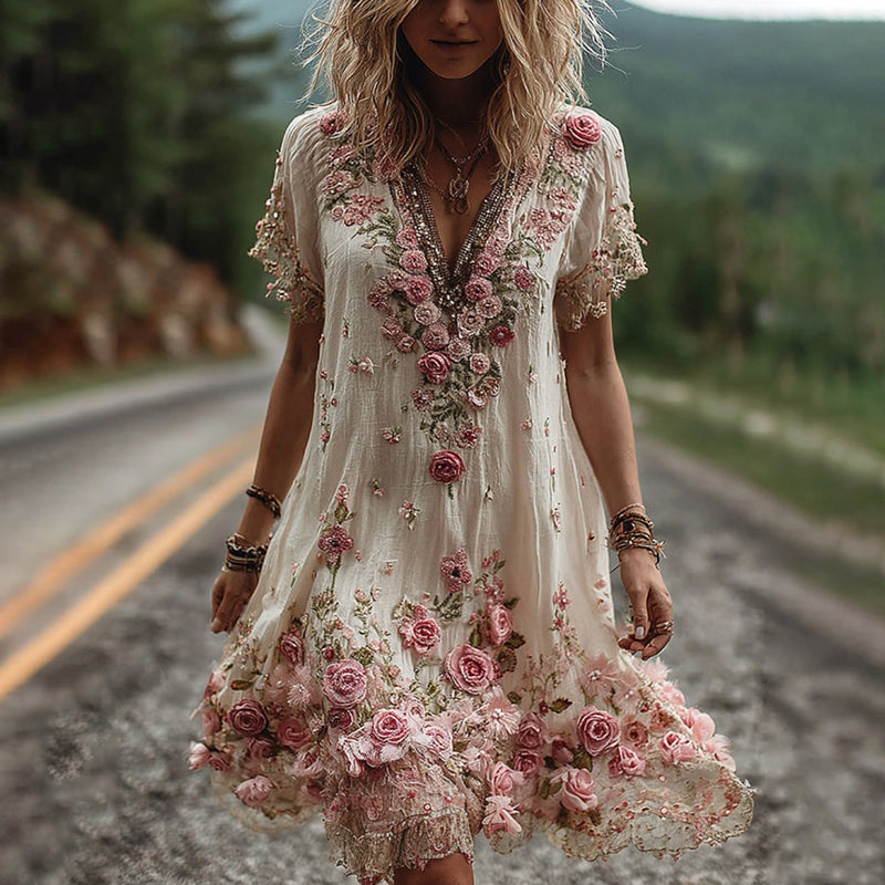 Azalea™ | Elegant schwingendes Kurzarmkleid im Vintage-Stil