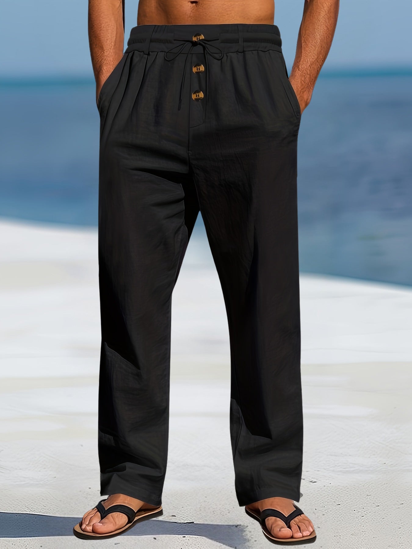 Renzo | Elastische Leinenhose im Casual-Stil