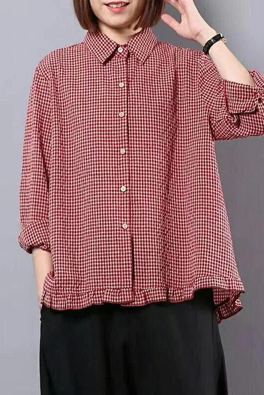 Lina | Kariertes Leinen-Baumwoll-Shirt