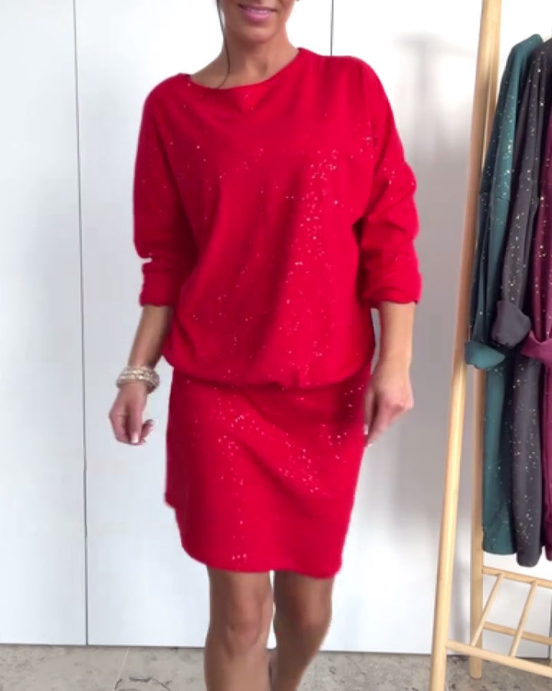 Fenila | Strahlendes Party-Strickkleid mit Feinem Glitzer