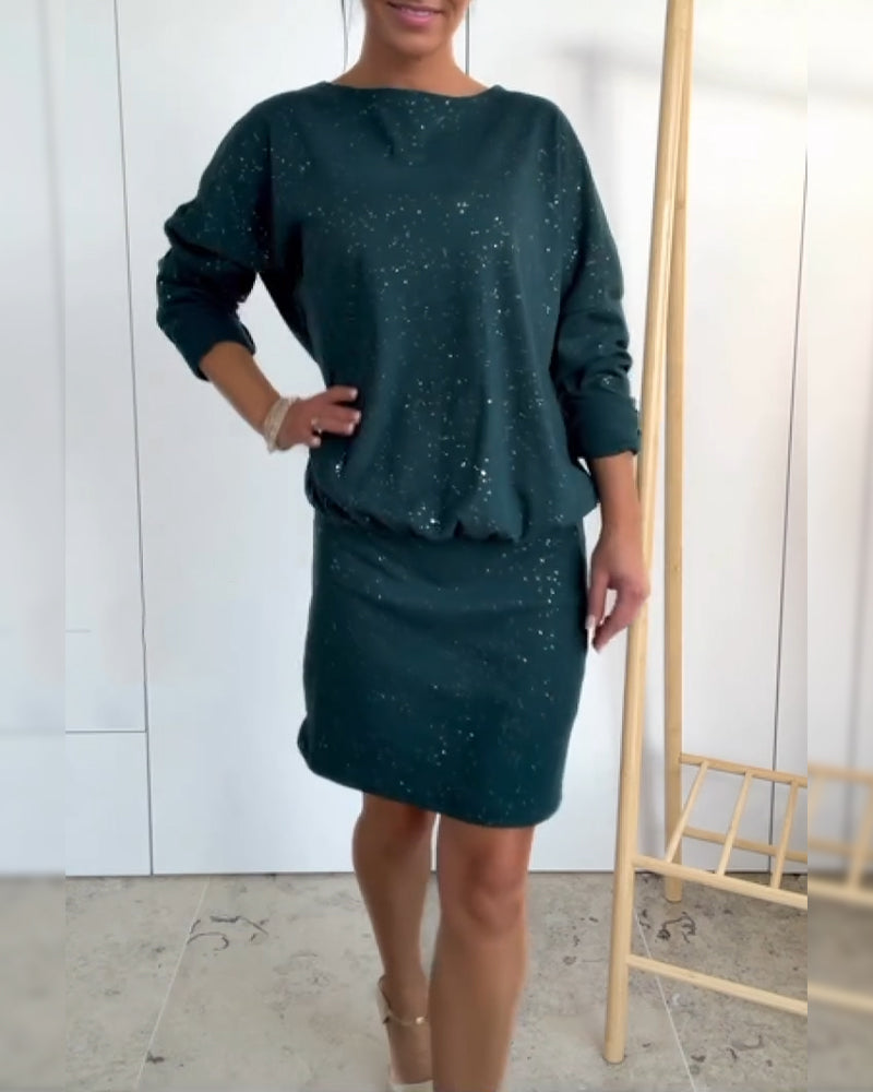 Fenila | Strahlendes Party-Strickkleid mit Feinem Glitzer